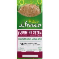 Al Fresco Chicken Breakfast Sausage Patties, Country Style, 4 Each