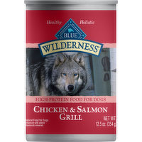 Blue Buffalo Dog Food, Chicken & Salmon, Grill, High-Protein, Wilderness, 12.5 Ounce