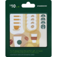 Starbucks Gift Cards, 4 Each