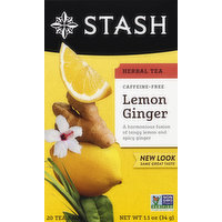 Stash Herbal Tea, Lemon Ginger, Caffeine Free, Bags, 20 Each