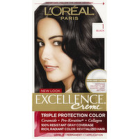 Excellence Permanent Haircolor, Triple Protection, Black 1, 1 Each
