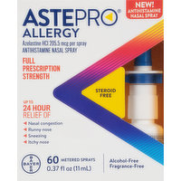 Astepro Nasal Spray, Antihistamine, Full Prescription Strength, Allergy, 0.37 Fluid ounce