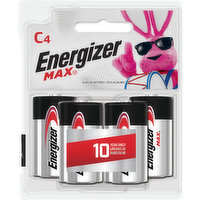 Energizer Batteries, Alkaline, C, 4 Each