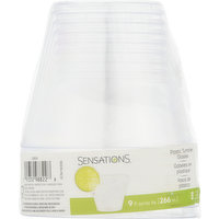 Sensations Tumbler Glasses, Plastic, 9 Fluid Ounce, 8 Each