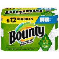 Bounty Paper Towels, Select-A-Size, White, Double Rolls, 2-Ply, 6 Each