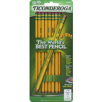Ticonderoga Pencils, Sharpened, Soft, No. 2 HB, 10 Each
