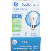 GE Light Bulb, LED, Soft White, Classic Shape, 3-Way, 1 Each