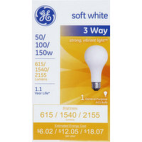 GE Light Bulb, Soft White, 3 Way, 1 Each
