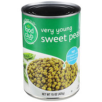 Food Club Very Young Sweet Peas, 15 Ounce