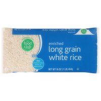 Food Club White Rice, Long Grain, Enriched, 16 Ounce
