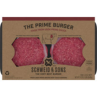 Schweid & Sons Beef Chuck Burgers, Ground, The Prime Burger, 4 Each