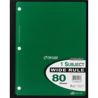 Top Flight Notebook, 1 Subject, Wide Rule, 1 Each