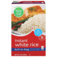 Food Club White Rice, Instant, Boil-In-Bag, 4 Each