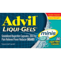 Advil Ibuprofen, 200 mg, Liquid Filled Capsules, Minis, 80 Each