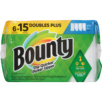 Bounty Paper Towels, Select-A-Size, White, Double Plus Roll, 2-Ply, 6 Each