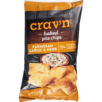 Crav'n Flavor Pita Chips, Parmesan Garlic & Herb, Baked, 7.33 Ounce