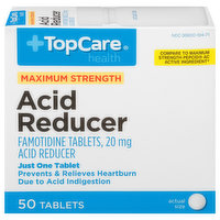 TopCare Acid Reducer, Maximum Strength, 20 mg, Tablets, 50 Each