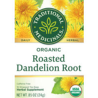 Traditional Medicinals Herbal Supplement, Organic, Roasted Dandelion Root, Tea Bags, 16 Each