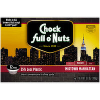 Chock Full O Nuts Midtown Manhattan Medium Roast Coffee Single Serve Pods, 3.8 Ounce