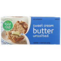 Food Club Unsalted Sweet Cream Butter, 16 Ounce