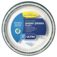 Simply Done Paper Plates, Heavy Duty, Designer, Ultra, 22 Each