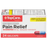 TopCare Pain Relief, Extra Strength, 500 mg, Gelcaps, 24 Each