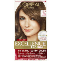 Excellence Permanent Color, Triple Protection, Light Ash Brown 6A, 1 Each