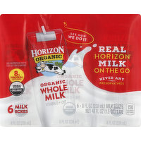 Horizon Organic Milk, Organic, Whole, 6 Each