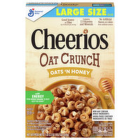 Cheerios Cereal, Oats 'N Honey, Large Size, 18.2 Ounce