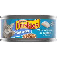 Friskies Wet Cat Food, Shreds With Whitefish & Sardines in Sauce, 5.5 Ounce