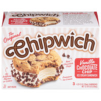 Chipwich Ice Cream Sandwich, Vanilla Chocolate Chip, 3 Each