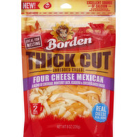 Borden Cheese, Shredded, Thick Cut, Four Cheese Mexican, 8 Ounce