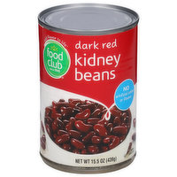 Food Club Kidney Beans, Dark Red, 15.5 Ounce