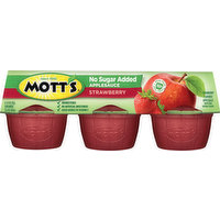 Mott's Applesauce, No Sugar Added, Strawberry, 6 Each