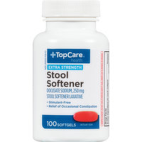 TopCare Stool Softener, Extra Strength, 250 mg, Softgels, 100 Each