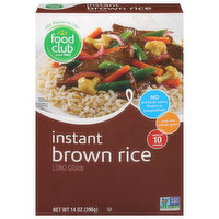 Food Club Brown Rice, Instant, Long Grain, 14 Ounce