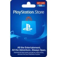 Playstation Store Gift Card, $50 USD, 1 Each