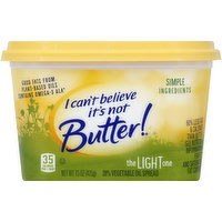 I Can't Believe It's Not Butter! Vegetable Oil Spread, 28%, The Light One, 15 Ounce