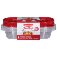 Rubbermaid Containers with Lids, Rectangle, 4 Cups, 3 Each