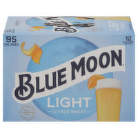 Blue Moon Beer, Citrus Wheat, Light, 12 Each