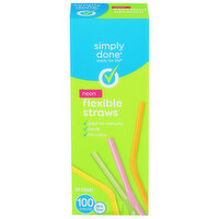 Simply Done Straws, Flexible, Neon, 100 Each