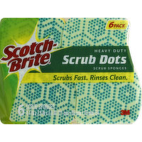 Scotch Brite Scrub Sponges, Scrub Dots, Heavy Duty, 6 Pack, 6 Each