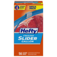 Hefty Slider Bags, Freezer, Gallon, Mega Pack, 56 Each