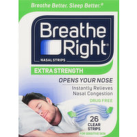 Breathe Right Nasal Strips, Extra Strength, Clear, 26 Each