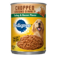 Pedigree Dog Food, Turkey & Bacon Flavor, Chopped Ground Dinner, 13.2 Ounce
