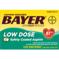 Bayer Aspirin, Low Dose, 81 mg, Coated Tablets, 120 Each