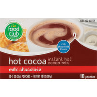 Food Club Hot Cocoa Mix, Instant, Milk Chocolate, 10 Each