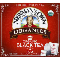 Newman's Own Organics Black Tea, Organic, Bags, 100 Each