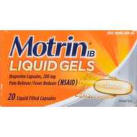 Motrin Ibuprofen, 200 mg, Liquid Gels, 20 Each