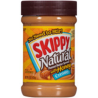 Skippy Peanut Butter Spread, Creamy, Natural, 15 Ounce